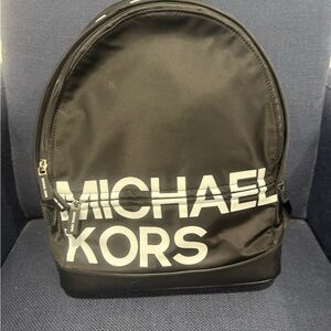 Michael Kors Black and White Logo Backpack
